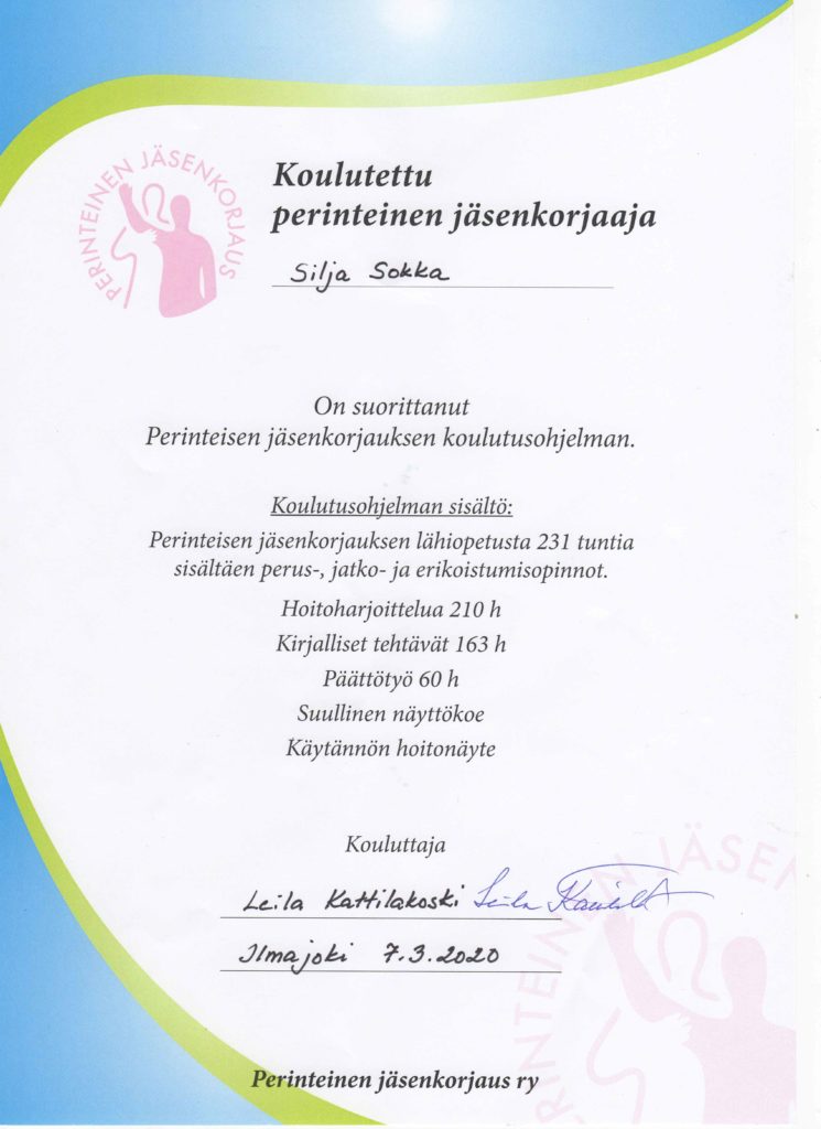 Todistus perinteinen jäsenkorjaus